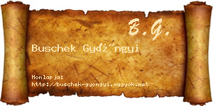 Buschek Gyöngyi névjegykártya